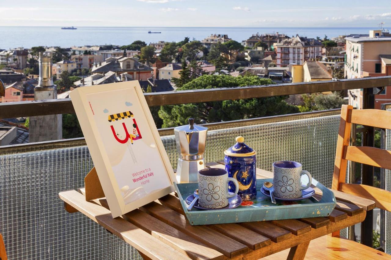 Homey Seaview Apartment By Wonderful Italy Genoa Bagian luar foto